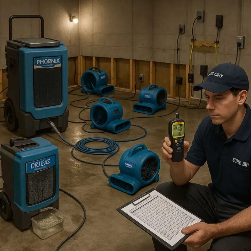 Structural Drying and Dehumidification process in Vienna Bend, LA